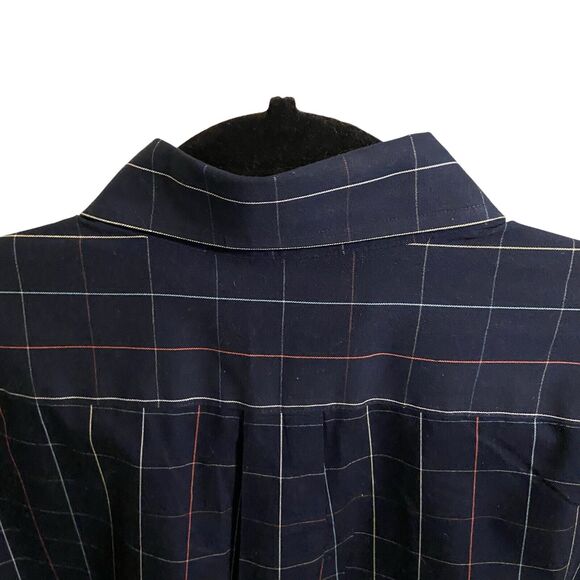 Roundtree & Yorke Men's 3XL Short Sleeve Button Down Red Blue Check Front Pocket - Picture 7 of 7